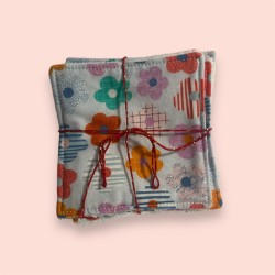 lot de 5 - lingettes fleurs