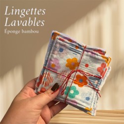 lot de 5 - lingettes fleurs