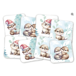 Lingettes Loutre Noël - lot de 8