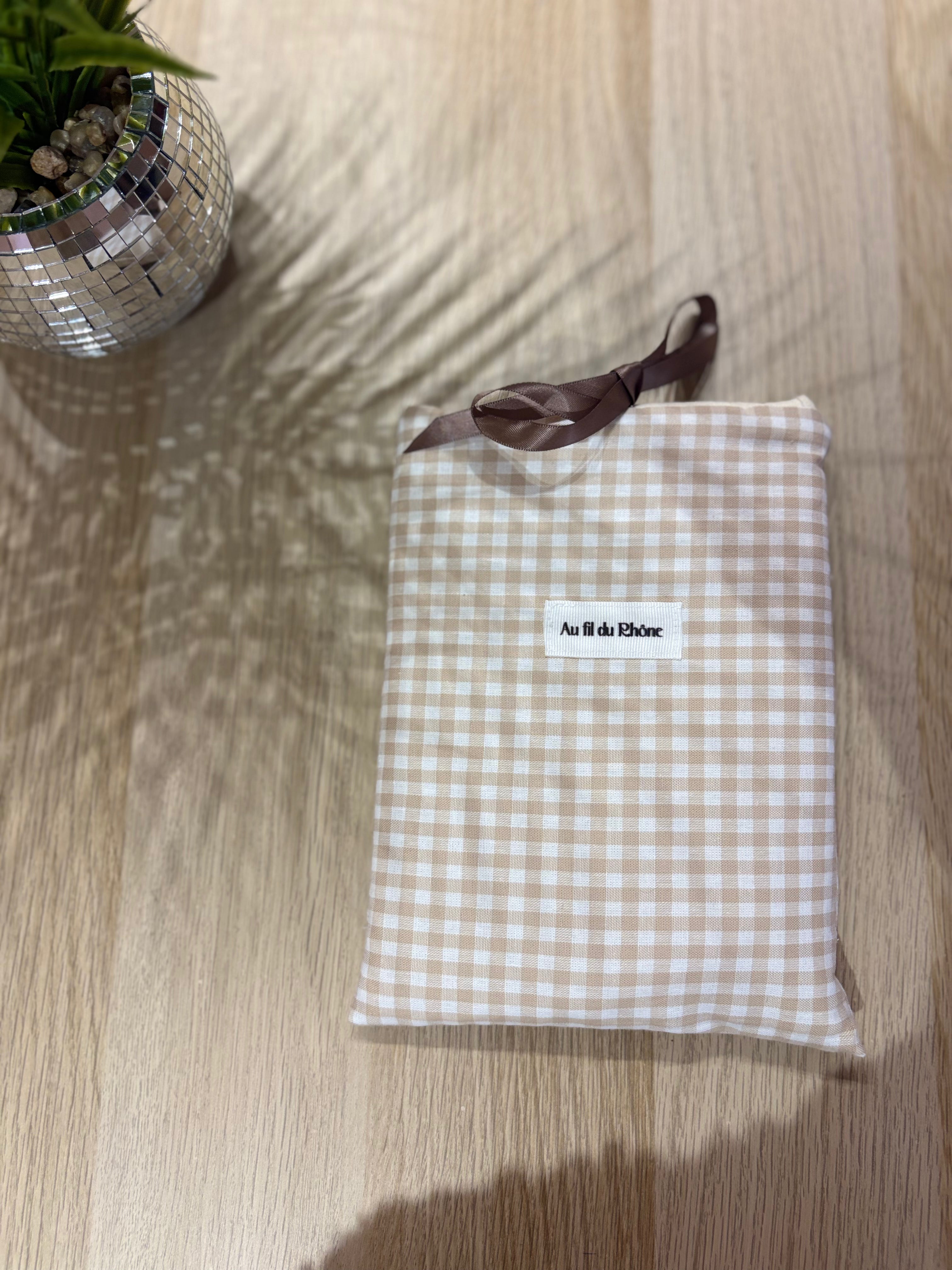 Pochette à livre - vichy beige