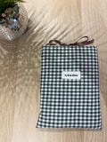 Pochette à livre - vichy vert