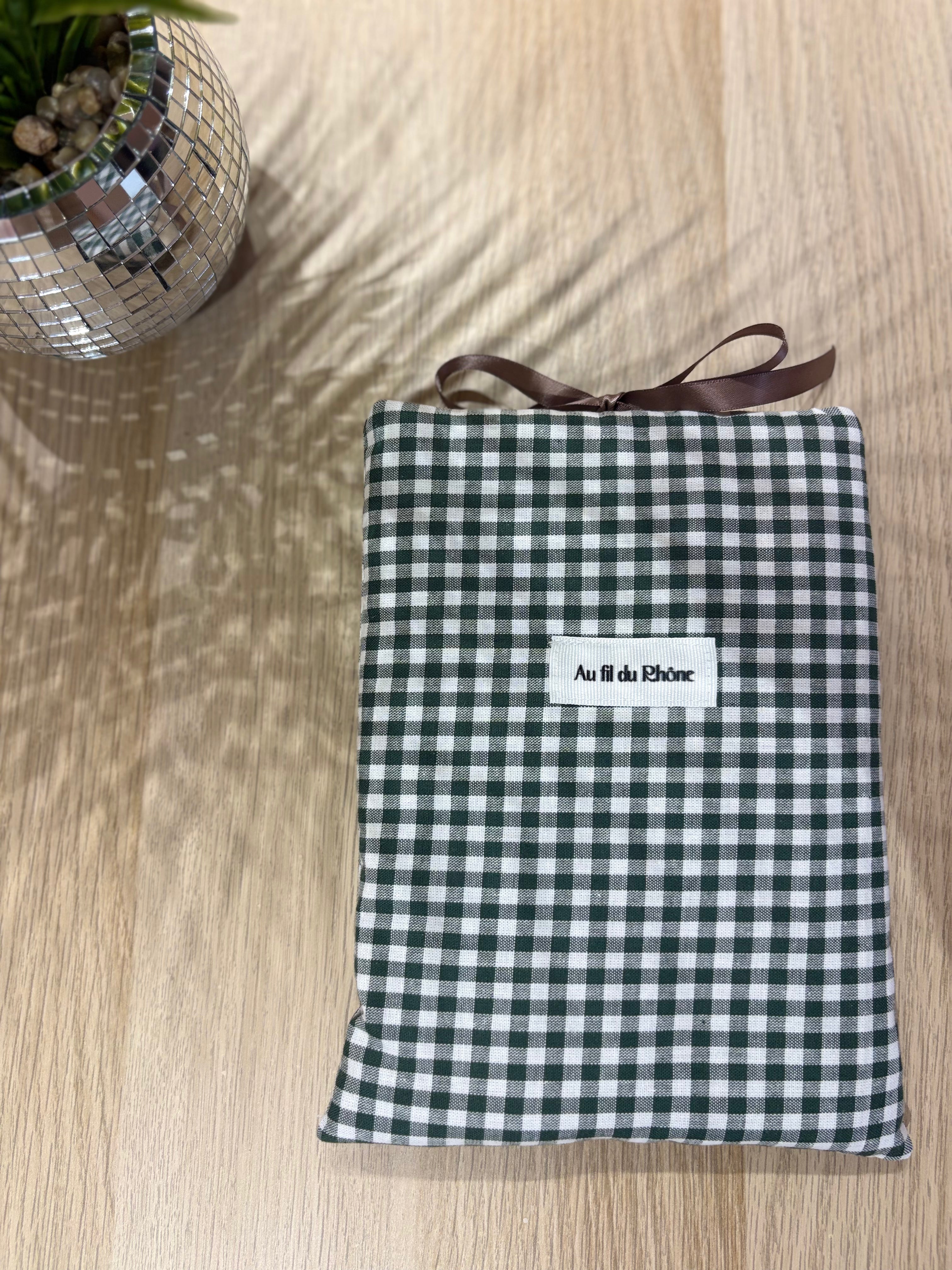 Pochette à livre - vichy vert