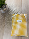 Pochette à livre - vichy jaune