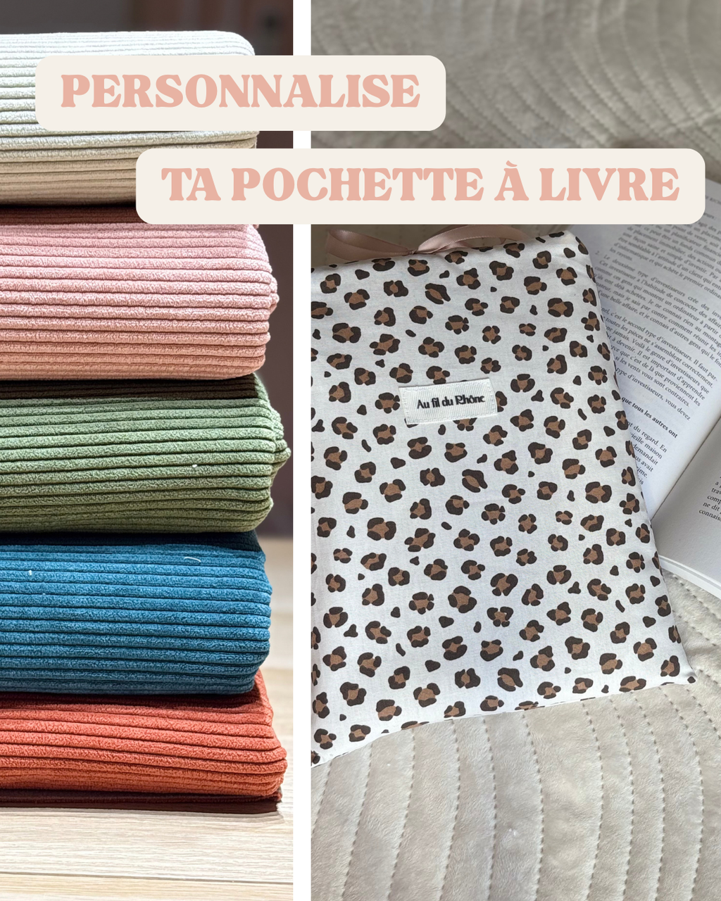 Pochette à livre personnalisée 🌸📚