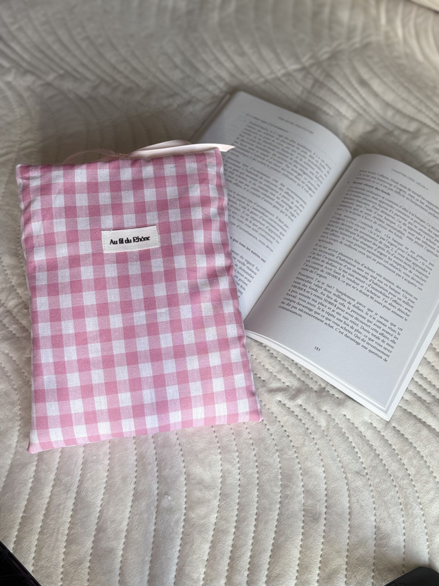 Pochette à livre - Vichy Rose